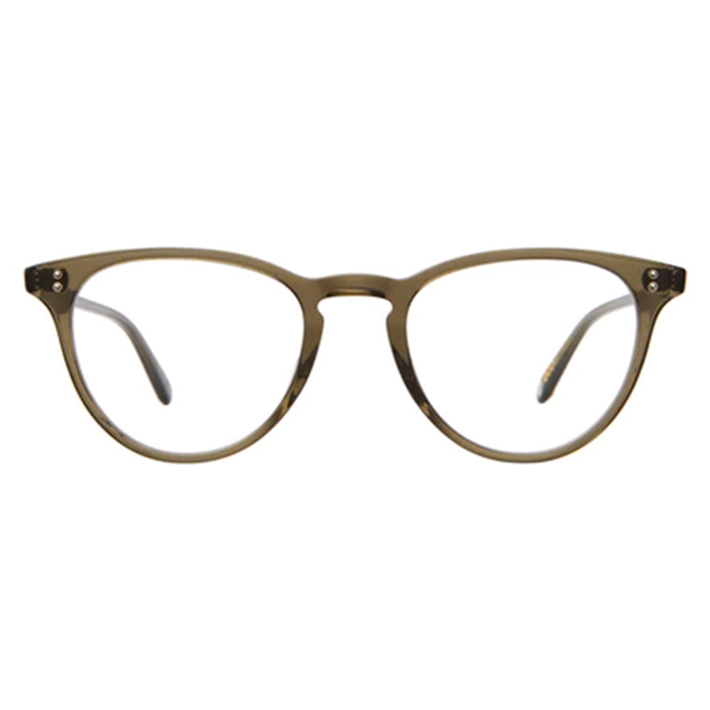 Lunettes de vue fines et légères vert olive caractérisées par une forme œil de chat légèrement arrondie garrett leight model alice