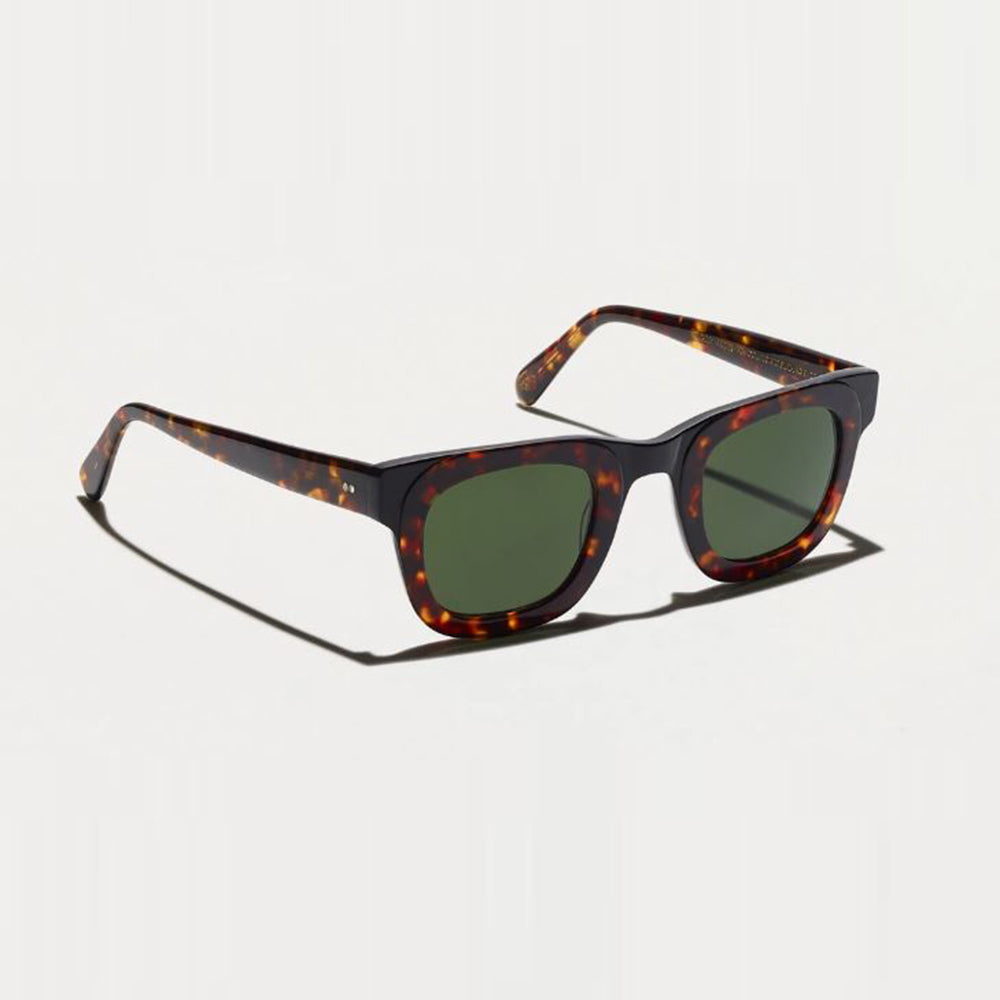 occhiali da sole moscot quadrati anni 1950 tartarugati con lenti verdi modello fritz colore tartarugati